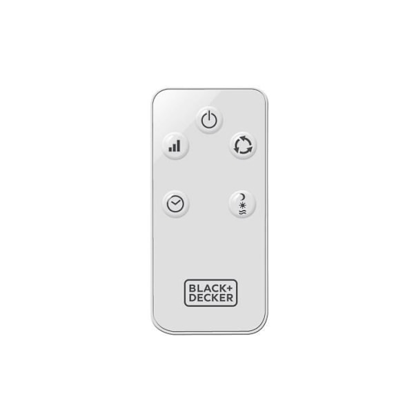 BLACK+DECKER BXEFT48E - 45W tårnventilator, oscillerende, fjernbetjening, 81cm, 3 hastigheder, 3 tilstande, Timer, Lydløs hvid