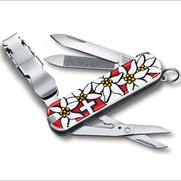 Sveitsiläinen Armeijan Veitsi - VICTORINOX - Kyynärleikkuri 580 - 8 Toimintoa - Edelweiss Väri - 65 mm Edelweiss