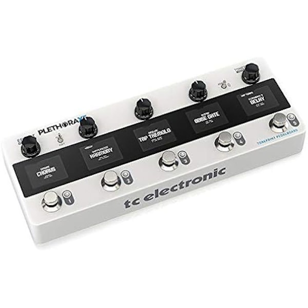 Pédalbord Multi-Effekter - TC Electronic - Plethora X5 - 127 Kombinationer - 5 Samtidiga Effekter - Intuitiva Switchar Mörkgrå