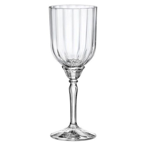6x klare 245 ml Florian Cocktailglas - Antikke Art Deco Cocktailglas Vin Gin Margarita Drikkeglas gavesæt