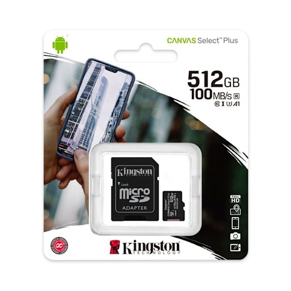 Kingston Canvas Select Plus Flash-hukommelseskort - 512 GB - A1 / Video Class V30
