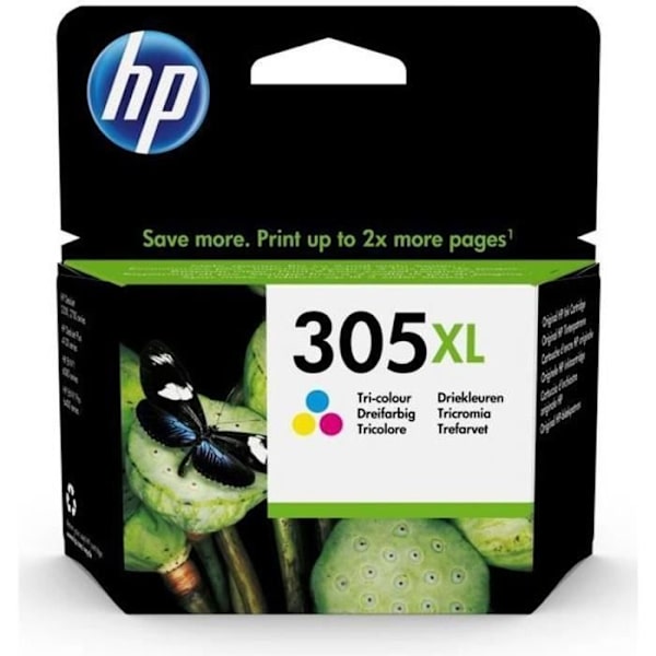 HP 305XL High Yield kolmivärinen alkuperäinen mustekasetti (3YM63AE) DeskJet 2300/2710/2720/Plus4100, Envy 6000