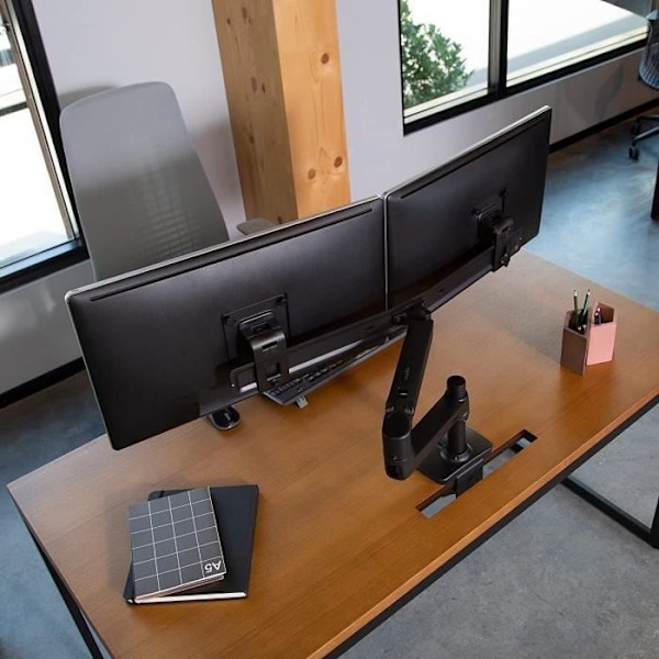 Skærmstøtte - ERGOTRON - LX Skrivebord Dual Direct Arm - 2 LCD-skærme - Mat sort - Max størrelse: 25 tommer