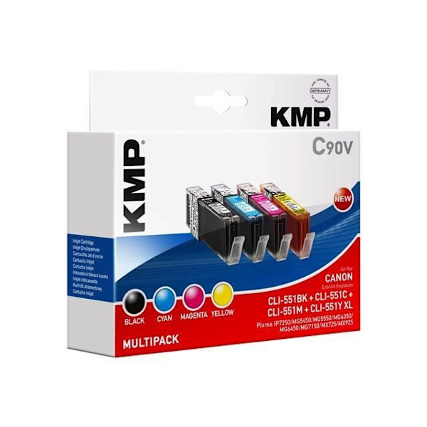 KMP 1520.0050 blækpatron - Sort, Blå, Pink, Gul - KMP C90V - Canon CLI55 - 15 ml