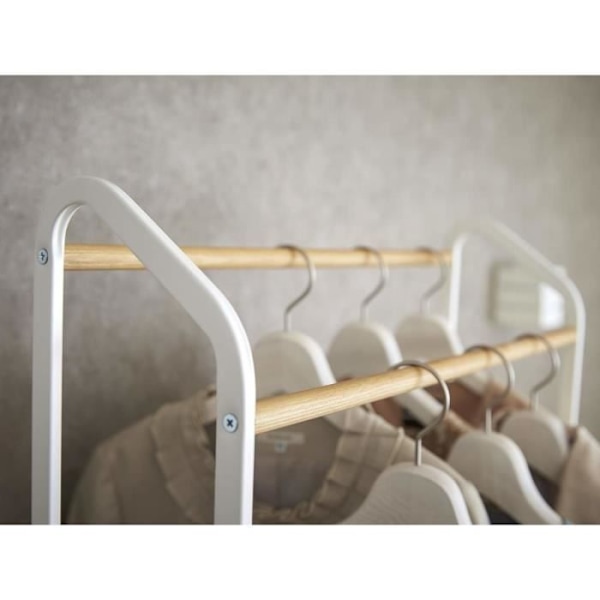 Yamazaki Home Tøjstativ Tøjbøjle Knagestativ Skohylde Garderobe Stativ Hvid Farve 67x172x35 cm hvid
