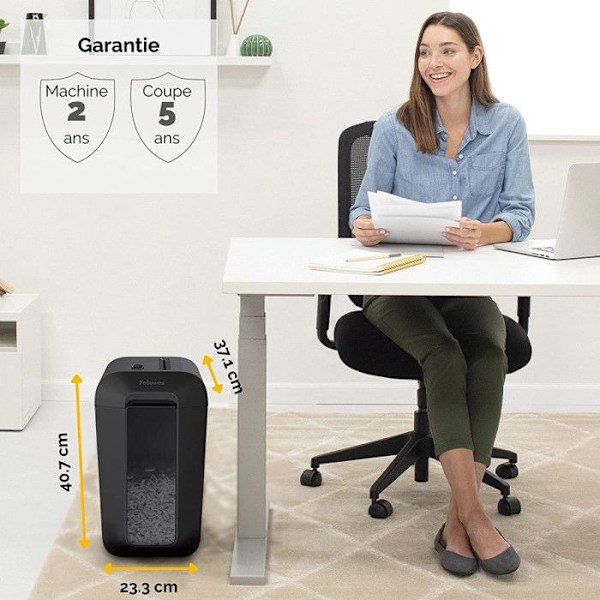 Fellowes LX65 makulator - tværsnit