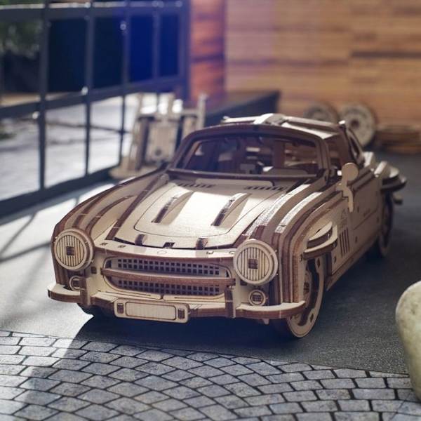 Mekanisk Model - UGEARS - Vinget Sports Coupé - 262 dele - Træ - 14 år og opad Beige