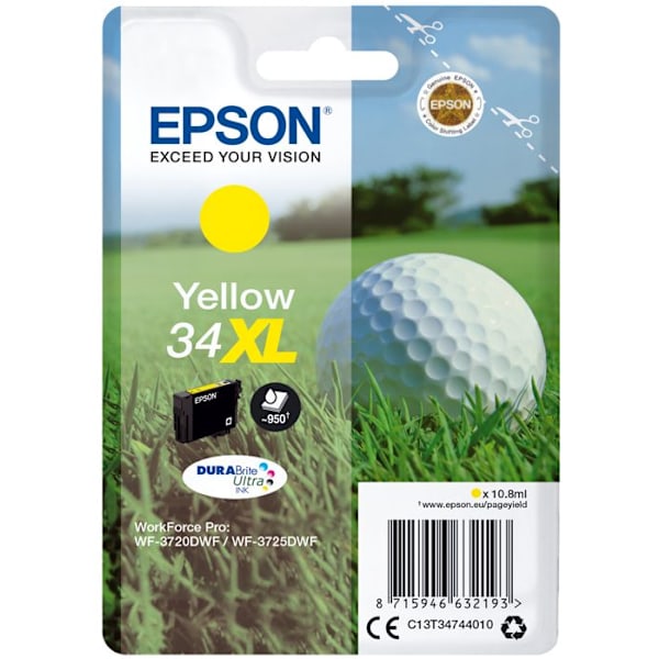 Alkuperäinen Epson WorkForce Pro WF-3720 mustepatruuna - 34XL - Keltainen - Jopa 950 sivua