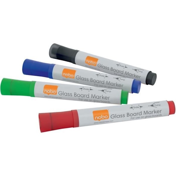 Nobo Assorted Glass Whiteboard Markers 4 st