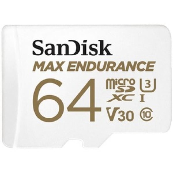 sandisk max endurance microsdhc 64gb kort med adapter svart svart Svart