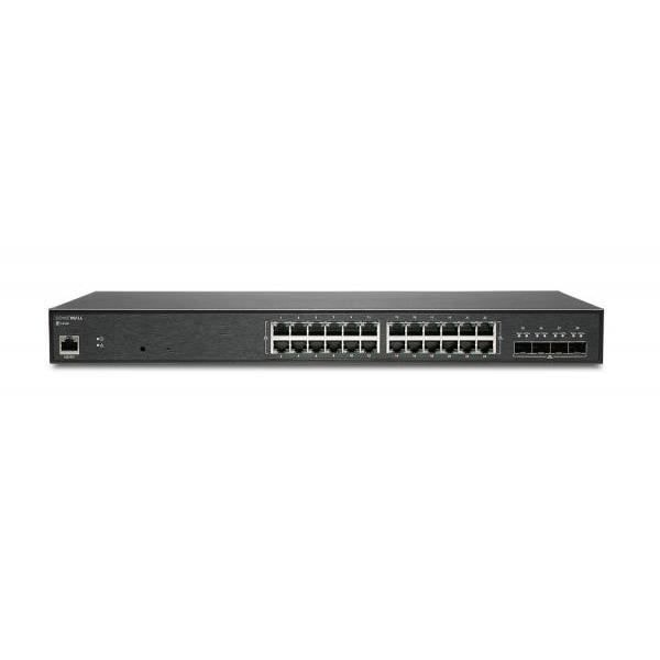 Kytkin - SONICWALL - 02-SSC-8374 - Hallittu - 24 porttia - Gigabit Ethernet musta
