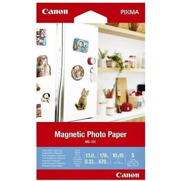 Canon-tulostuspaperi Magneettinen valokuvapaperi MG-101 A6 - 5 arkkia - 670g/m²