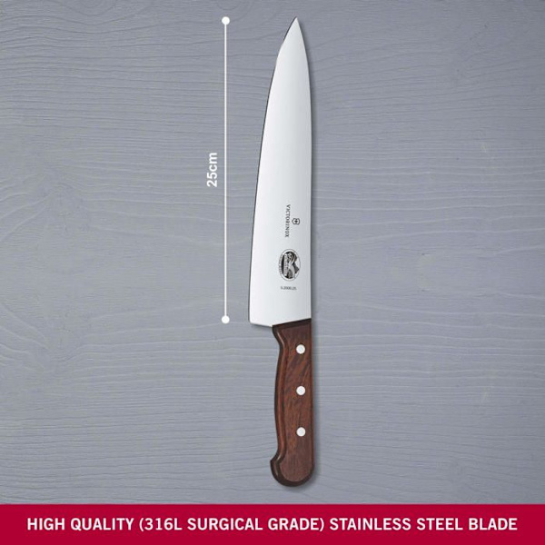 Victorinox køkkenkniv - 5.2000.25G - Udskæringskniv, rustfrit stål, brun, 30 x 5 x 5 cm