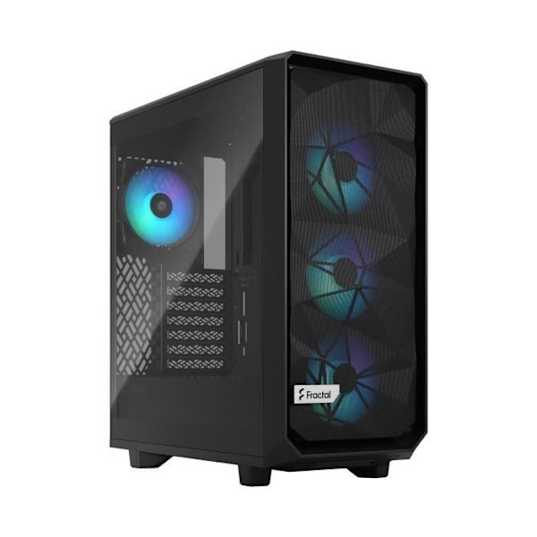 FRACTAL DESIGN Meshify 2 Compact Lite RGB Musta TG Kevyt ATX PC-kotelo