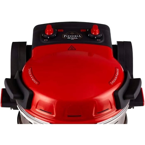 Pizzauuni - Ariete - 927 - 2 Kypsennysaluetta - 5 Tasoa - 400°C - Punainen Rød