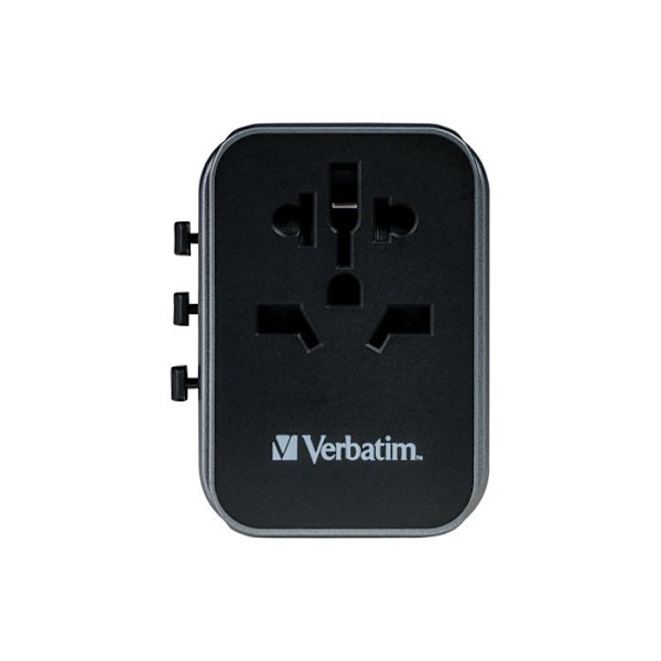 Universelt rejseadapter - Verbatim - UTA-03 - 30 Watt - PD 3.0 - Quick Charge 3.0 Grå/sort