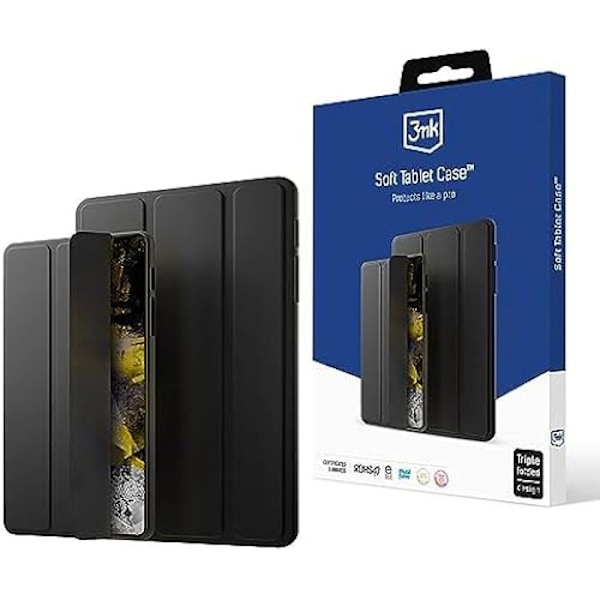 Pehmeä kotelo - 3MK - iPad Air 10 Gen - Musta - Absorber125 -suojaus - Korotetut reunat sort