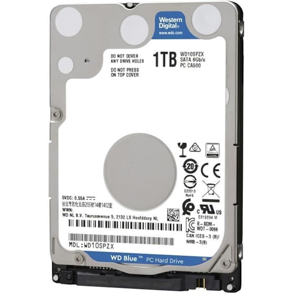 WD Blue™ - Intern harddisk - 1TB - 5400 rpm - 2,5" (WD10SPZX)