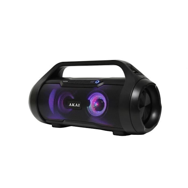 Trådløs og Vandtæt Boombox Højttaler med TWS og FM Radio - AKAI - Sort - Vandtæt - Trådløs - BT sort