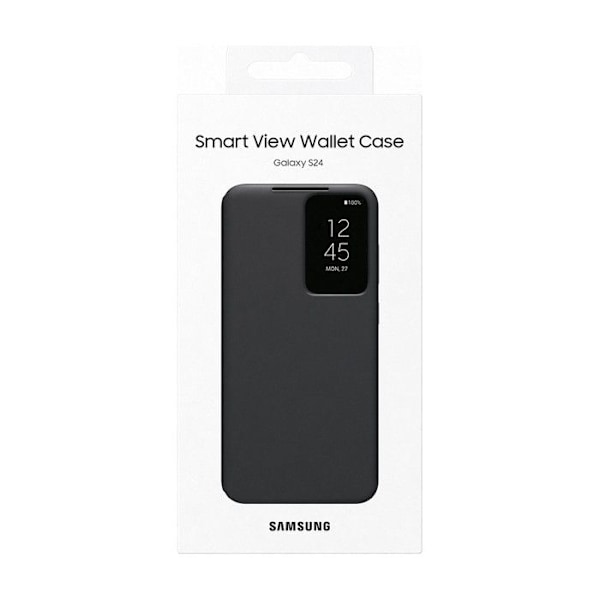 Cover og etui - Samsung - Galaxy S24 - Smart View etui - Sort - Halvhårdt omslag sort