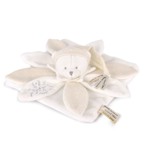 Doudou flad petal Ours hvid