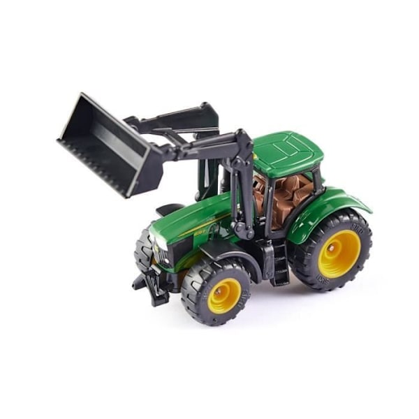 John Deere 6215R traktor med frontlæsser - SIKU - Stål- og plastiklegetøj - Grøn Grön, gul, svart