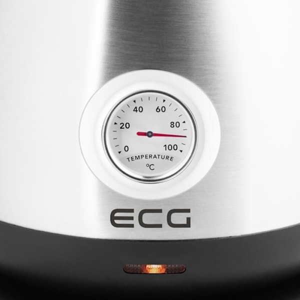 Elkedel - ECG - RK 1705 Metallico - 1,7 L - Rustfrit stål - Temperatursensor ROSTFRITT STÅL/SVART