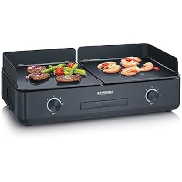 Elektrisk stekpanna - SEVERIN - PG8569 - 2200 W - 48 x 27 cm - Justerbar termostat - Svart / Aluminium Svart och aluminium
