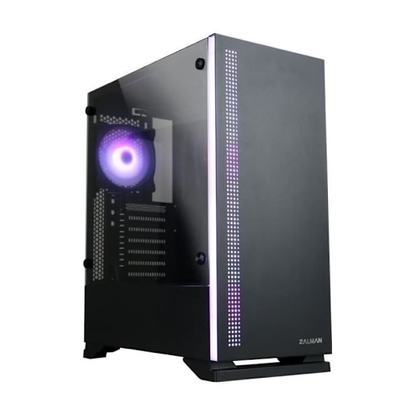 ZALMAN S5 PC CASE - Medium Tower - Sort - Hærdet glas - ATX format (S5TGBK)