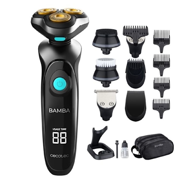 Cecotec Bamba PrecisionCare TwistGroom 10in1 monihoitokone Latausalusta, litiumakku, ruostumattomasta teräksestä valmistetut terät