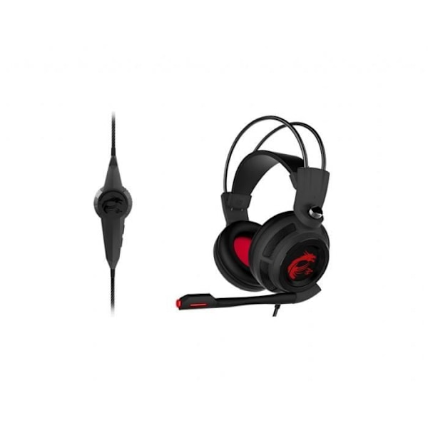 MSI DS502 Gaming Headset - 7.1 Channel Virtual Surround Sound - Kablet - Sort