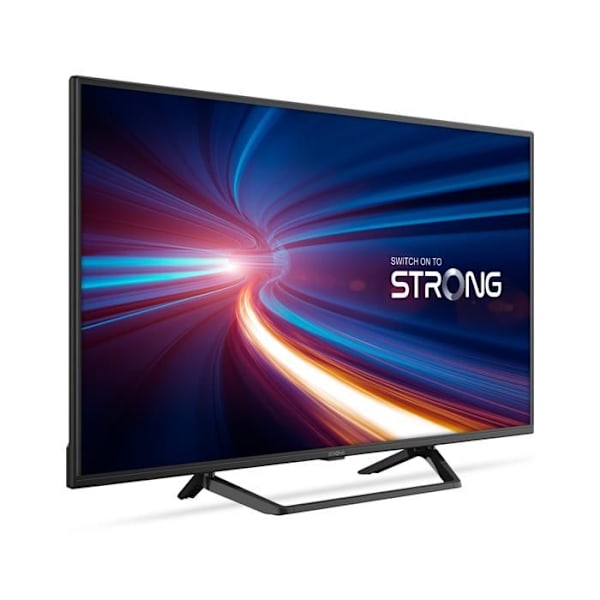 STRONG - TV HD 32" (80 cm) SRT32HF2003C - 3 inbyggda tuners - 2 HDMI-portar (1 ARC) + USB + Mini-AV + Antenn-/Satellitkontakt - Svart