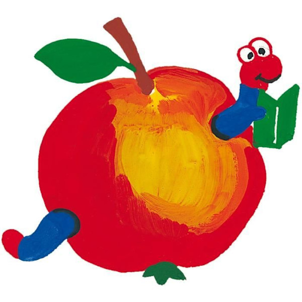 Gouache Röd, gul, blå, grön, svart och vit