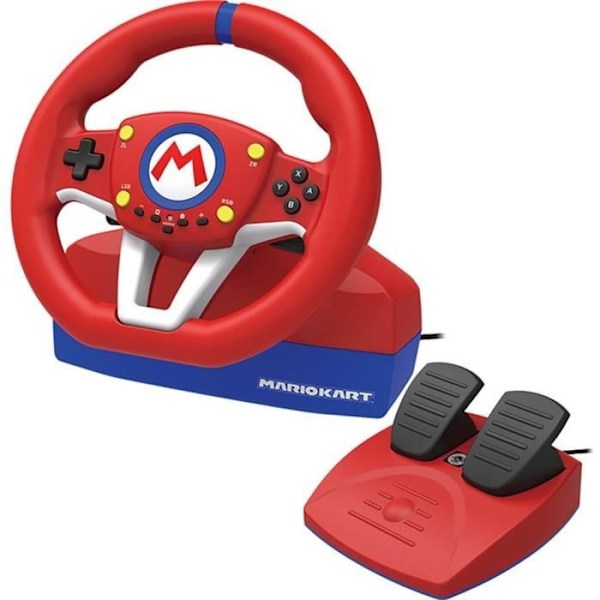 Mario Kart Racing Wheel Pro Mini - HORI - Nintendo Switch, PC - Polkimet mukana - Punainen Rød