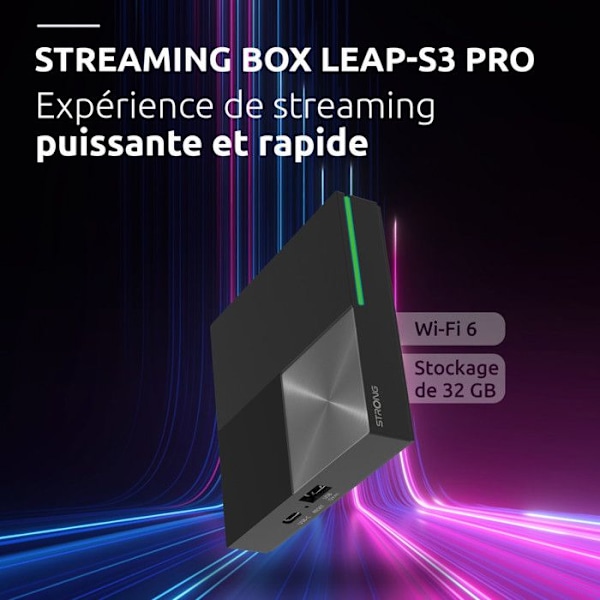 Box Android TV 4K - STRONG - LEAP-S3 PRO - Chromecast - Google Röstassistent - Wifi 6 - 32Go