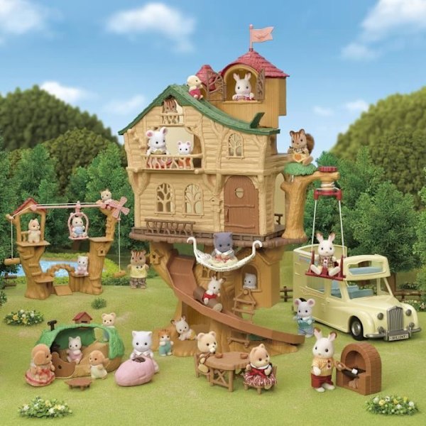 Miniatyrfigur - SYLVANIAN FAMILIES - Bebisarnas zipline - Henry the baby cream rbit - Flerfärgad Flerfärgad