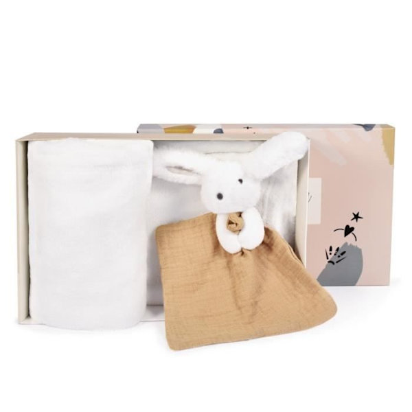 Plaid og Doudou - DOUDOU ET COMPAGNIE - Happy Wild - Baby - Mørk beige - Andre mønstre