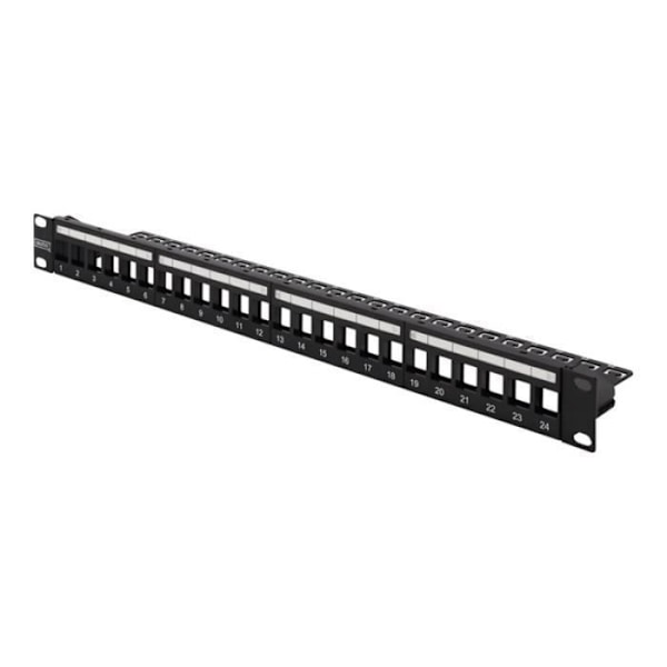 DIGITUS Professional DN-91411-LF Patchpanel (blankt) rackmonterbar sort, RAL 9005 1U 19" 24 porte