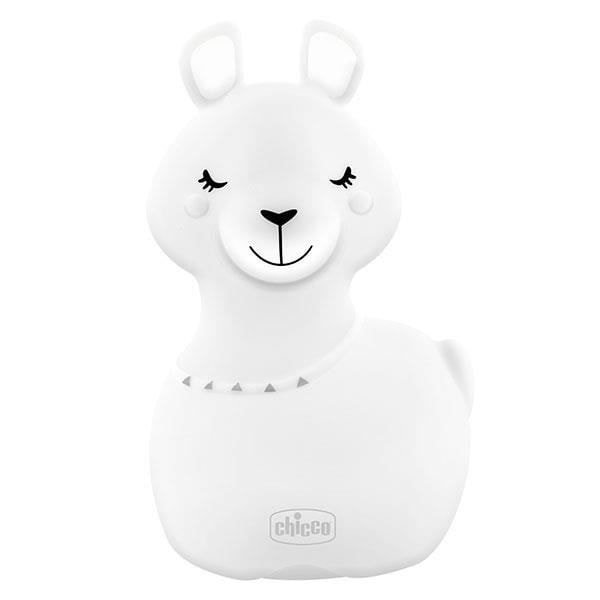Lama-yövalo - Chicco - Sweet Lights - 6 väriä - Pehmeä rakenne - USB-ladattava hvid