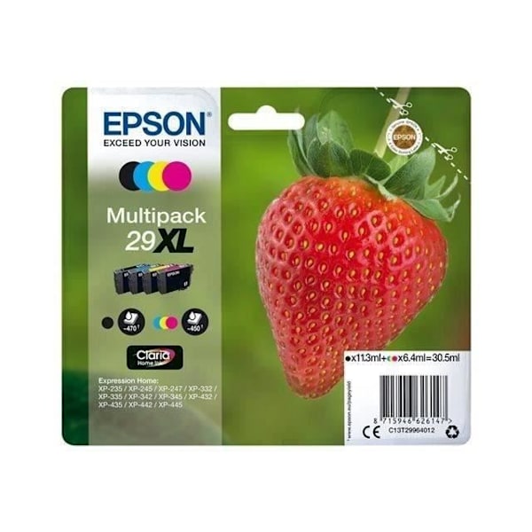 EPSON Multipack T2996 XL - Jordbær - Sort, Cyan, Magenta, Gul (C13T29964012)