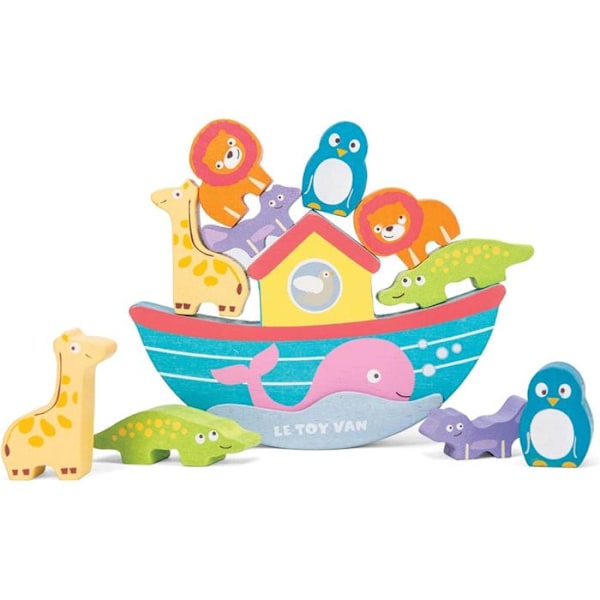 Trælegetøj - Le Toy Van - Noahs balancebue - 10 dyr - 24 måneder til 6 år - Indendørs Beige