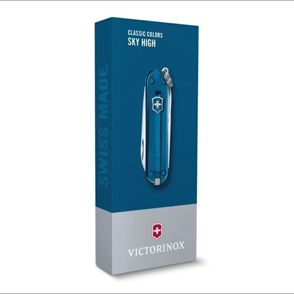Schweizisk hærkniv - VICTORINOX - Classic SD Sky High - 58 mm - 7 funktioner - Rustfrit stål Himmelhøjt