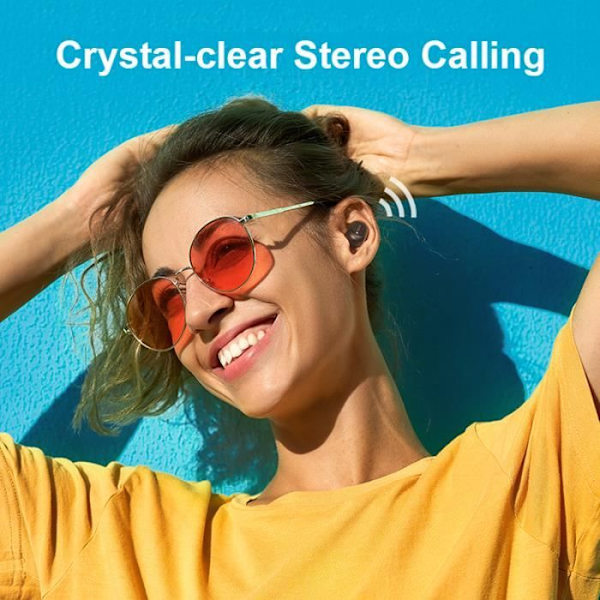 QCY T1C trådløse øretelefoner TWS Stereo Bluetooth 5.0 øretelefoner Sort