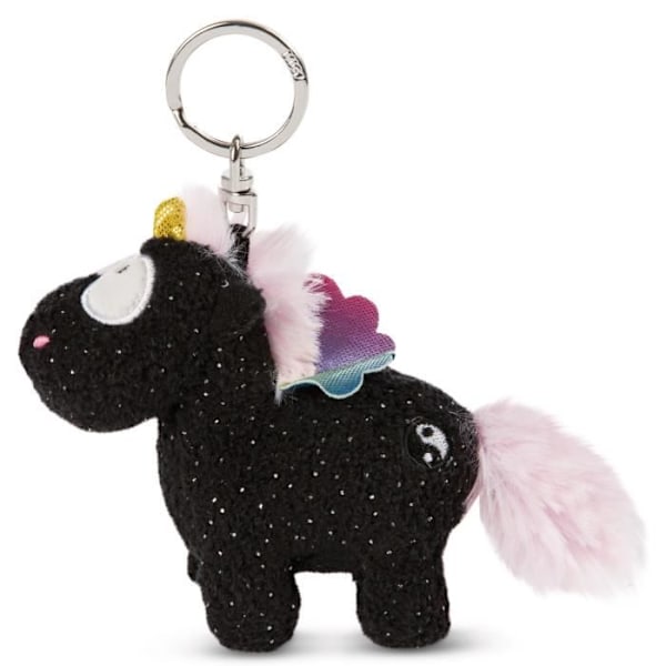 Nici nyckelring Unicorn Yin 9 x 10 cm polyester svart/rosa