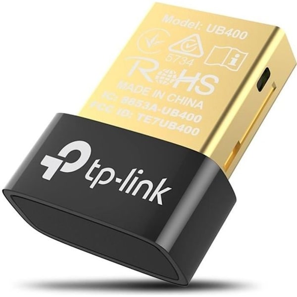 TP-Link UB400 USB 4.0 Bluetooth-nyckel för hörlurar, mus, joystick, tangentbord, skrivare, PC, smartphone, surfplatta Svart, Guld
