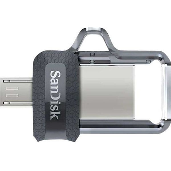 SANDISK ULTRA DUAL DRIVE M3.0 256 Gt USB-muistitikku - kaksoisliitäntä - harmaa