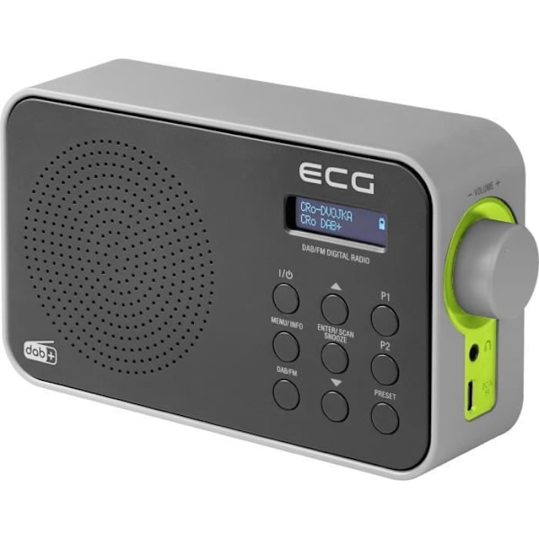Bærbar radio - EKG - RD 110 DAB - DAB+/FM - LCD display - Integreret alarm Svart