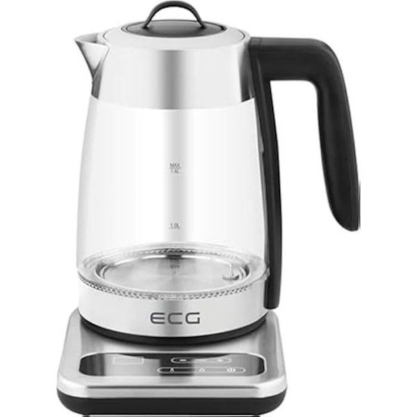 Elkanna - ECG - RK 1891 - Avtagbar infuser i rostfritt stål - Justerbar temperatur - Borosilikatglas Transparent