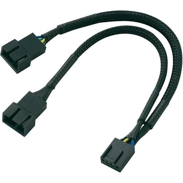 AKASA 4 Pin Y Splitter Kabel 15cm - Sort - 4 Pin Fan Connector