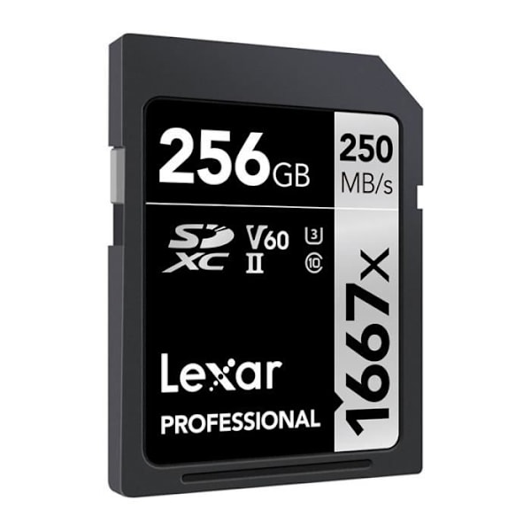 LEXAR 256GB SDXC-kort 1667X Professional 250MB/s Klasse 10 UHS-II U3